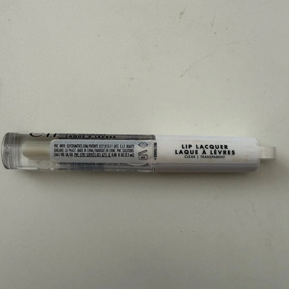e.l.f. Lip Lacquer Sheer Clear Color, Infused With Vitamins A & E